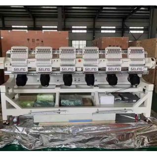 Multifunctional 6 Heads Flat T-shirt Cap Design Shop Embroidery Machine